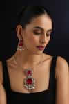 Buy_Swabhimann_Red Ruby Polki Hasli Necklace Set _at_Aza_Fashions