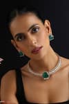 Swabhimann_Green Emerald Hasli Necklace Set _Online_at_Aza_Fashions