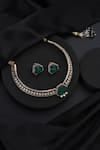 Shop_Swabhimann_Green Emerald Hasli Necklace Set _at_Aza_Fashions