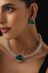 Shop_Swabhimann_Green Emerald Hasli Necklace Set _Online_at_Aza_Fashions