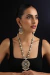 Buy_Swabhimann_Green Polki Inlay Long Necklace Set _at_Aza_Fashions
