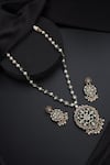 Shop_Swabhimann_Green Polki Inlay Long Necklace Set _at_Aza_Fashions