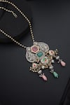 Buy_Swabhimann_Multi Color Multicolour Silver Pendant Necklace _Online_at_Aza_Fashions