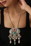 Shop_Swabhimann_Multi Color Multicolour Silver Pendant Necklace _Online_at_Aza_Fashions