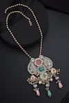 Shop_Swabhimann_Multi Color Multicolour Silver Pendant Necklace _at_Aza_Fashions