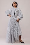 Buy_Bunka_Black Cotton Collared Ann And White Shirt _at_Aza_Fashions