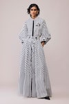 Shop_Bunka_Black Cotton Collared Ann And White Shirt _at_Aza_Fashions