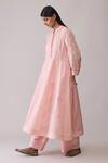Shop_Bunka_Pink Chanderi Embroidery Mandarin Collar Ayesha Kurta Set _Online_at_Aza_Fashions