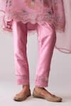 Buy_Bunka_Pink Organza Embroidery, Lace V-neck Farida Print Kurta Set 