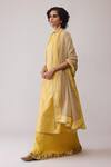 Bunka_Beige Chanderi Embroidery Inayat Yellow Dupatta _Online_at_Aza_Fashions