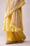 Shop_Bunka_Beige Chanderi Embroidery Inayat Yellow Dupatta _Online_at_Aza_Fashions