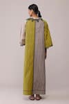 Shop_Bunka_Yellow Cotton Lace Open Neck Neesa Mustard And Beige Dress _at_Aza_Fashions