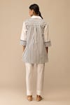 Shop_Bunka_White Cotton Collared Neela Embroidered Tunic With Pant _at_Aza_Fashions