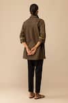 Shop_Bunka_Brown Cotton Collared Neela Olive Tunic With Pant _at_Aza_Fashions