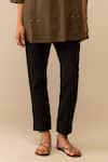 Buy_Bunka_Brown Cotton Collared Neela Olive Tunic With Pant _Online_at_Aza_Fashions