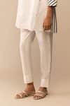 Bunka_White Cotton Embroidery Collared Neela Tunic With Pant _Online_at_Aza_Fashions