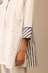 Buy_Bunka_White Cotton Embroidery Collared Neela Tunic With Pant 