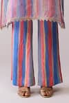 Buy_Bunka_Blue Organza Lace Round Neck Tara Printed Kurta With Pant _Online_at_Aza_Fashions