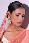 Shop_Zaza By Somya_Green Pearls Rani Embellished Earrings _at_Aza_Fashions
