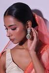 Buy_Zaza By Somya_Blue Crystals, Gemstones Moonlight Jewels Earrings _at_Aza_Fashions
