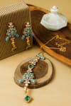 Zaza By Somya_Blue Gemstones Rajwada Regal Necklace Set _Online