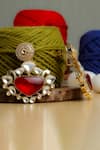 Shop_Zaza By Somya_Red Stones Royal Earrings _at_Aza_Fashions