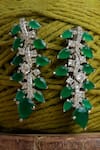Buy_Zaza By Somya_Green Rhinestones Roohani Earrings _at_Aza_Fashions