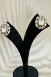 Shop_Zaza By Somya_White Stones Noor Earrings _at_Aza_Fashions