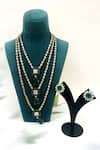 Buy_Zaza By Somya_Green Stones Heer Mahal Necklace Set _at_Aza_Fashions
