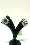 Buy_Zaza By Somya_Green Gemstones Heer Mahal Earrings _at_Aza_Fashions