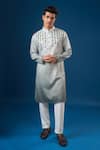 Buy_Rng Safawala_Green Cotton, Silk Mirrors, Embroidery Ombre Kurta Set _Online_at_Aza_Fashions