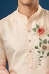 Buy_Rng Safawala_Peach Cotton Embroidery Pink Ombre Kurta Set _Online_at_Aza_Fashions