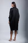 Shop_Tarun Tahiliani_Black V-neck Kimono Sleeve Shirt Dress _at_Aza_Fashions