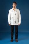 Rohit Bal_Ivory Poplin Embroidery Bird Shirt _Online_at_Aza_Fashions