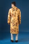 Shop_Rohit Bal_Yellow Dupion, Silk Embroidery Printed Kurta Set _at_Aza_Fashions