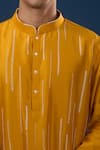 Buy_Countrymade_Yellow Embroidery Mustard Line Pattern Kurta Set _Online_at_Aza_Fashions