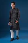 Buy_Countrymade_Black Embroidery Horizontal Line Kurta Set _Online_at_Aza_Fashions