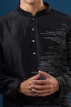 Shop_Countrymade_Black Embroidery Horizontal Line Kurta Set _Online_at_Aza_Fashions