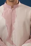 Countrymade_Pink Embroidery Old Rose Line Pattern Kurta Set _Online_at_Aza_Fashions