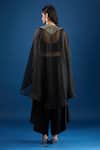 Shop_Prisho_Black Embroidery Round Neck Kaftan Set _at_Aza_Fashions