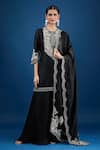 Buy_Prisho_Black Chiffon Embroidery Round Neck Designer Kurta Set _at_Aza_Fashions