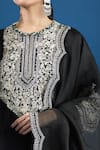 Buy_Prisho_Black Chiffon Embroidery Round Neck Designer Kurta Set 