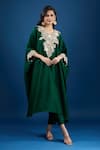 Buy_Prisho_Green Embroidery Round Neck Kaftan And Pant Set _at_Aza_Fashions