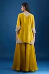 Shop_Prisho_Yellow Chiffon Embroidery Round Neck Designer Kurta Set With Dupatta _at_Aza_Fashions