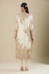 Shop_Anamika Khanna_Ivory Embroidery Round Neck Kurta Set_at_Aza_Fashions