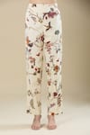 Buy_Anamika Khanna_Off White Embroidery Round Neck Floral Print Kurta Set_Online_at_Aza_Fashions