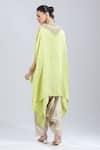 Shop_Prisho_Green Embroidery, Sequins V-neck Resham Work Kaftan Set _at_Aza_Fashions