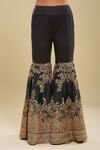 Buy_Anamika Khanna_Black Embroidery Square , Open Draped Sharara Set With Jacket_Online_at_Aza_Fashions