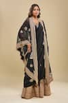 Anamika Khanna_Black Embroidery Square , Open Draped Sharara Set With Jacket_at_Aza_Fashions