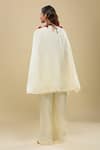 Shop_Anamika Khanna_Ivory Round Neck Draped Pant And Capelet Set _at_Aza_Fashions